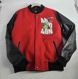 Bar Boutique Brooklyn Red and Black Varsity Jacket S
